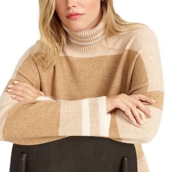J. Crew Women's Striped Turtleneck Sweater in Supersoft Yarn‎ Small - Picture 2 of 16